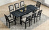 9 Piece Rustic Dining Table Set with Extendable Top, 6 Armless Chairs & 2 Arm Chairs, Black - Minihomy