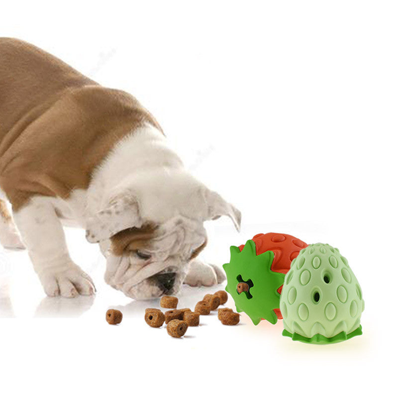 Pet Toy Chew Resistant Strawberry Leak Food Ball Pet Supplies - Minihomy