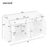 Kitchen Sideboard Buffet Cabinet with 2 Drawers & 4 Doors - White Storage for Dining Room, Living Room - Minihomy