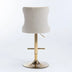 Beige Velvet Swivel Barstools, Adjustable Height, Modern Upholstered with Backs, Set of 2 - Minihomy