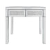 Mirrored Vanity Desk with Crystal Diamond, 2 Drawers, MDF Dressing Table for Home Office - Minihomy