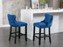 Blue Velvet Wingback Barstools with Nailhead Trim - Set of 2 (SW1824BL) - Minihomy