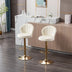 Cream Velvet Swivel Bar Stools Set of 2 - Chrome Base, Adjustable Height - Minihomy