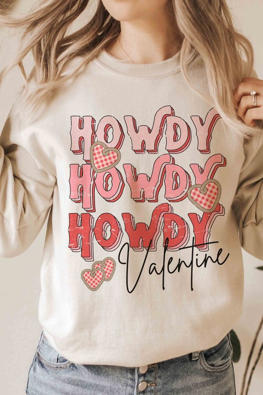 Plus Size - Howdy Valentine Graphic Sweatshirt