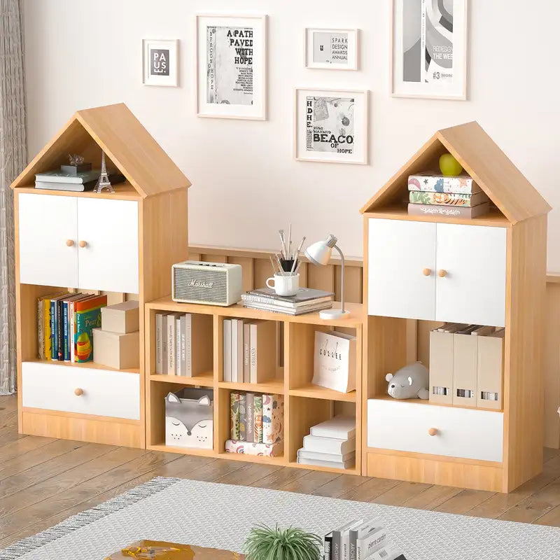 Kids House Bookshelf: Adjustable, Durable Toy & Book Storage