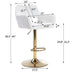 HengMing Bar Stools Set of 2, Height Adjustable, Hollowed-out Braces Handrail, for Living Room, Study, Bar & Cafe - Minihomy