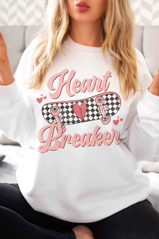 Plus Size - Heart Breaker Graphic Sweatshirt