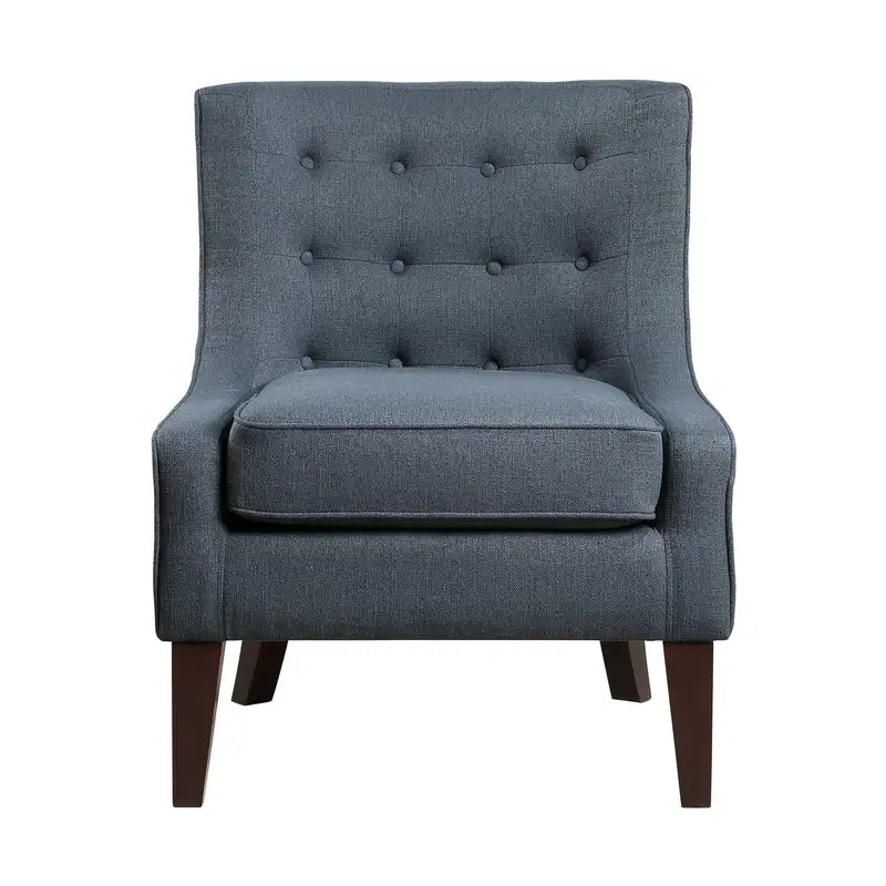 Blue Tufted Accent Chair - Classic Living Room Furniture