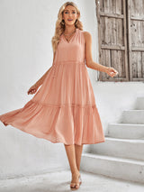 Casual V-neck Sleeveless Fresh Summer Loose Dress for Women