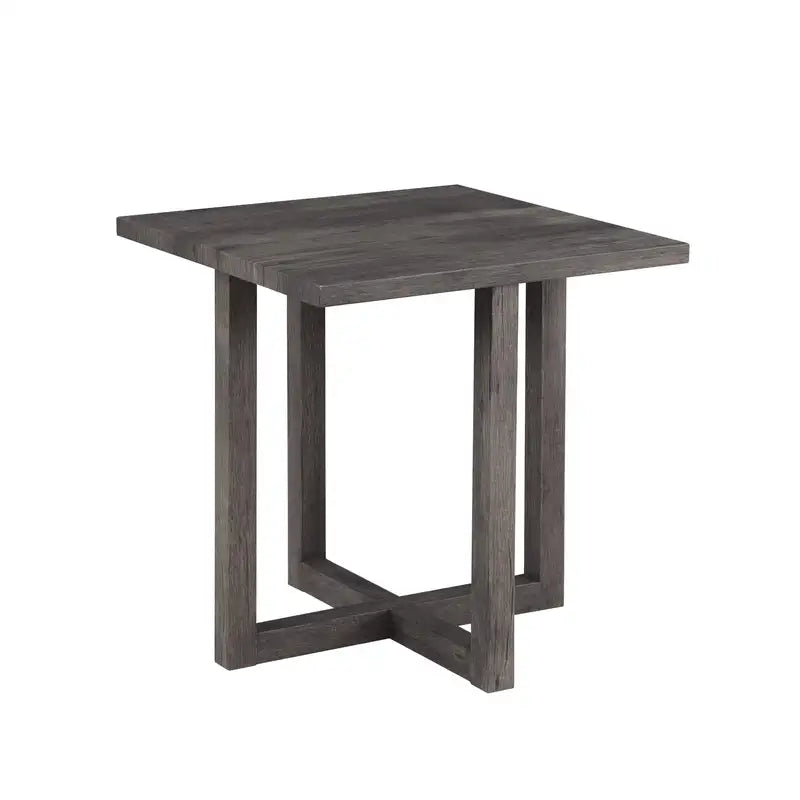 Rustic Wood End Table - 24" Moseberg Farmhouse Side Table