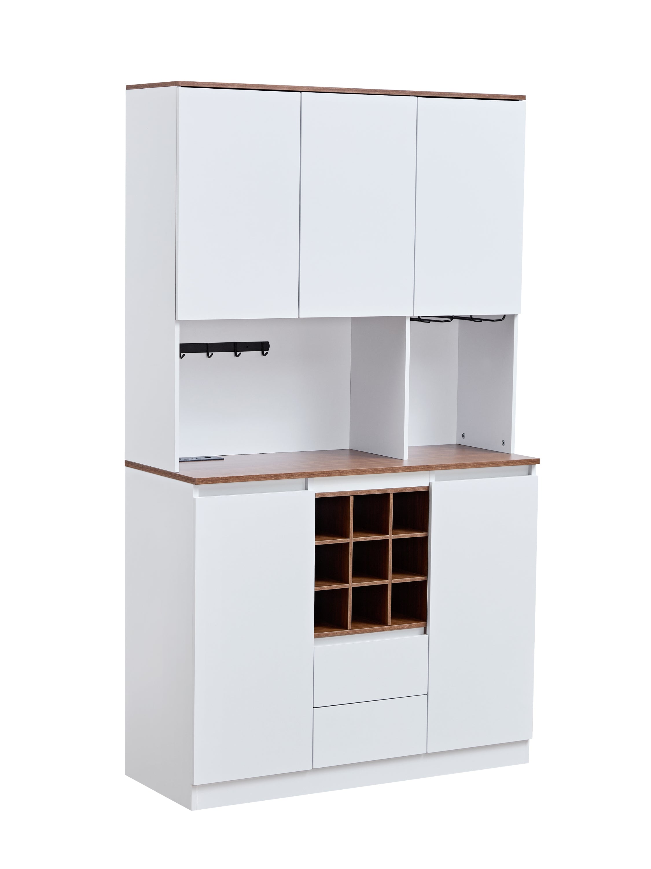 Farmhouse Coffee Bar & Wine Cabinet - 68.9" Kitchen Buffet with Storage - Liquor Cabinet for Home & Dining Room