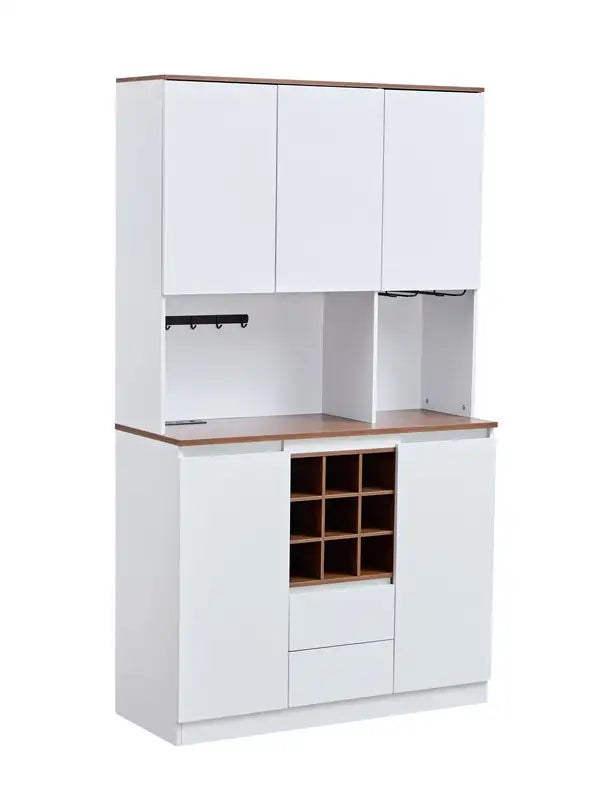 Farmhouse Coffee Bar & Wine Cabinet - 68.9" Kitchen Buffet with Storage - Liquor Cabinet for Home & Dining Room - Minihomy