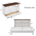 Full Murphy Bed with Charging Station, Storage Drawer, White+Walnut - Home Office or Small Room - Minihomy