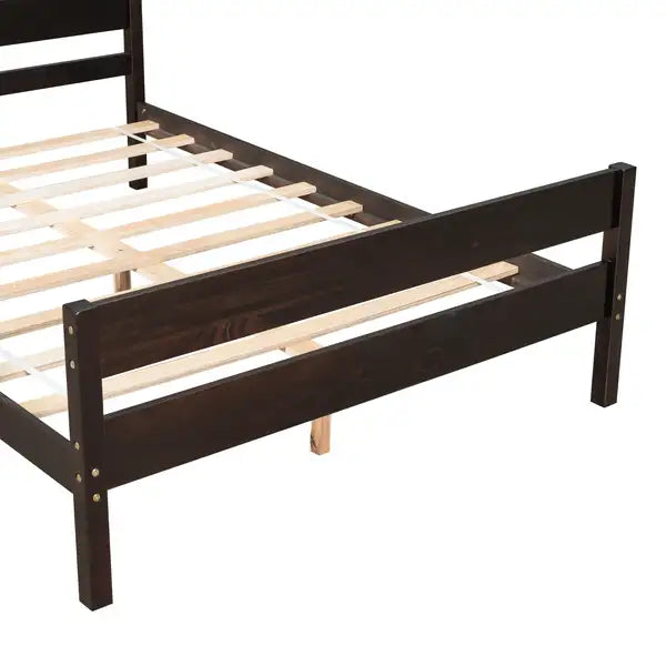 Espresso Full Bed with Headboard and Footboard - Minihomy