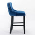 Blue Velvet Wingback Barstools with Nailhead Trim - Set of 2 (SW1824BL) - Minihomy