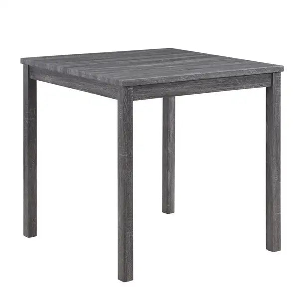 5 Piece Counter Height Pub Table Set with Tufted Gray Linen Stools - Lucian Gray - Minihomy