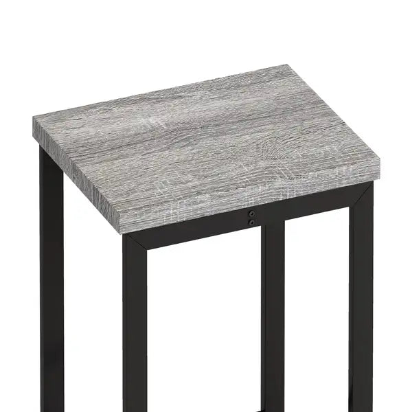 Modern Kitchen Dining Table Set with 3 Hanging Stools, Grey & Black - Minihomy