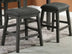 Modern Counter Height Dining Chairs Set of 2, Grey Wooden Stools with Foam Cushions - Minihomy