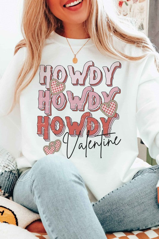 Plus Size - Howdy Valentine Graphic Sweatshirt