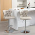 Olive Green Swivel Bar Stools with Backs - Adjustable Height, Chrome Base, Tufted - SW1844BG - Minihomy