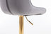 Adjustable Bar Stools Set of 2, Grey Velvet & Gold Legs, Swivel Chrome Base - Minihomy