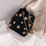 Women's Velvet Bucket Bag