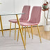 Modern Pink Dining Chairs Set of 4, Light Luxury Home Bedroom Stool with Gold Metal Legs - Minihomy