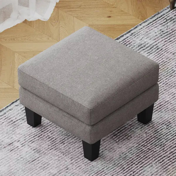 Light Grey Fabric Ottoman Footstool Storage