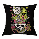 Linen Skull Halloween Pillow Cover