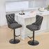 A&A Furniture Black Swivel Barstools, Adjustable Height 25-33", Tufted Back, Set of 2 - Minihomy