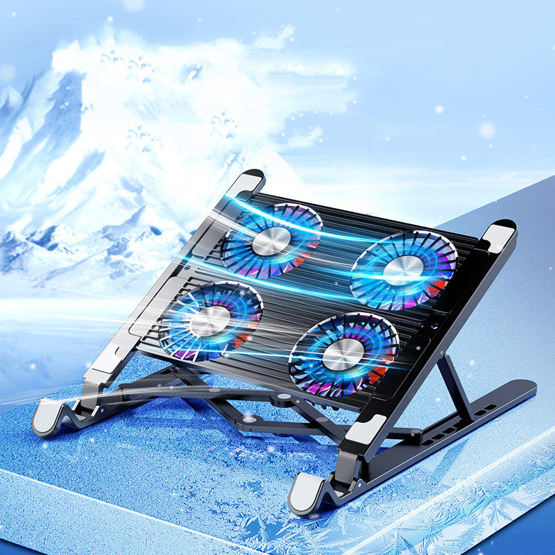 Folding Laptop Stand with Cooling Fan & Radiator - Portable Laptop Desk