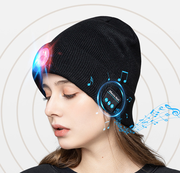 Stay Warm, Safe, and Stylish with the Glow Wireless Music Call Night Run Outdoor Lighting Warm Earphone Hat!