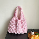 Cute Pleated Puff Shoulder Bag - Women's Large-Capacity Cloud Armpit Bag