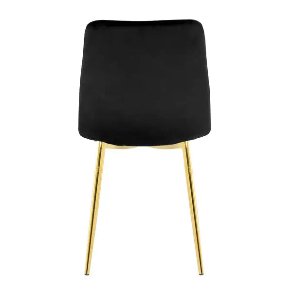 Modern Black Dining Chairs Set of 4, Simple Luxury Home Bedroom Stool with Gold Metal Legs - Minihomy