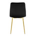 Modern Black Dining Chairs Set of 4, Simple Luxury Home Bedroom Stool with Gold Metal Legs - Minihomy