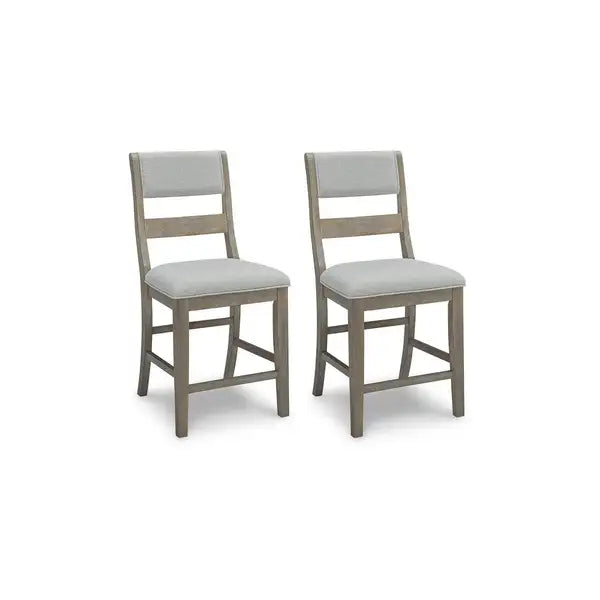 24 Inch Counter Height Barstools Set of 2 - Upholstered Bisque Cushioning - Minihomy