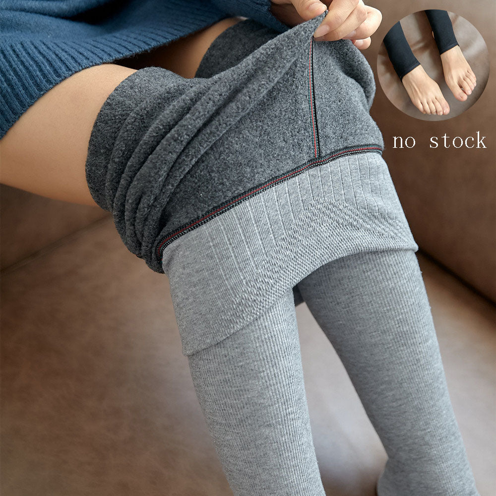 High Waist Striped Leggings - Winter Warm, Thick, High Stretch Imitation-Cashmere Skinny Pants