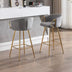 2-Pack 30 Inch Bar Stools, Velvet Seat, Chrome Base & Golden Legs - Gray - Minihomy