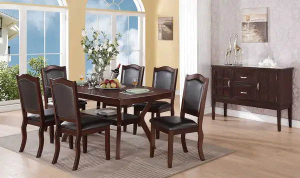 Espresso Dining Chairs Set of 2 - Traditional Formal Brown Cushioned Seating - Minihomy