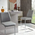 Modern Bar Stools Set of 2 - Light Grey PU Leather, Chrome Metal Frame, Restaurant & Home - Minihomy