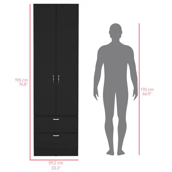 Black Armoire for Bedroom - Marlton Design - Minihomy