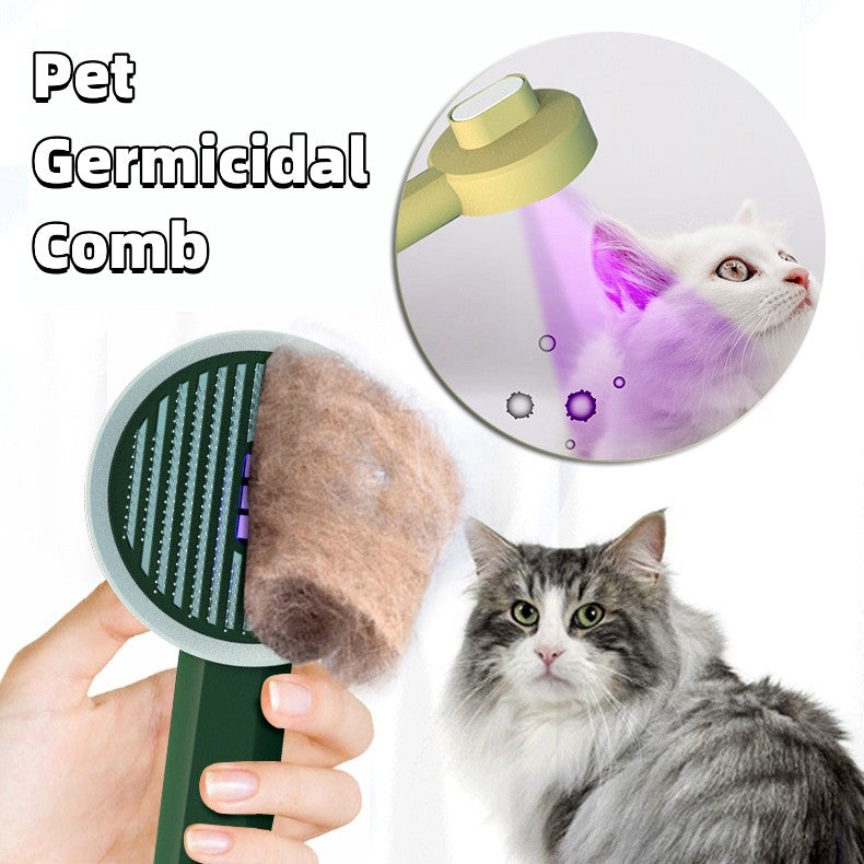 Pet Germicidal Sterilizing Comb - USB Rechargeable Automatic Hair Removal Brush