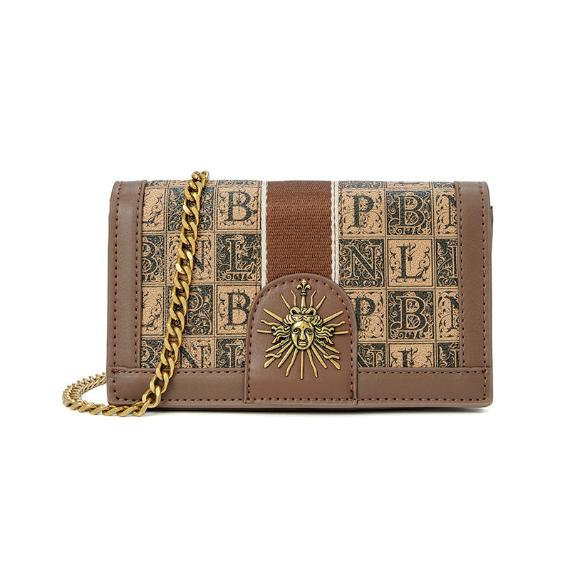 Chain Retro Embroidered Crossbody Shoulder Bag