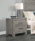 Gray Nightstand with 2 Drawers | Rustic Style Bedroom Furniture - Minihomy