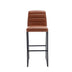 Brown PU Leather Bar Stools Set of 2 with Back & Footrest - Kitchen Breakfast Bar Stools - Minihomy