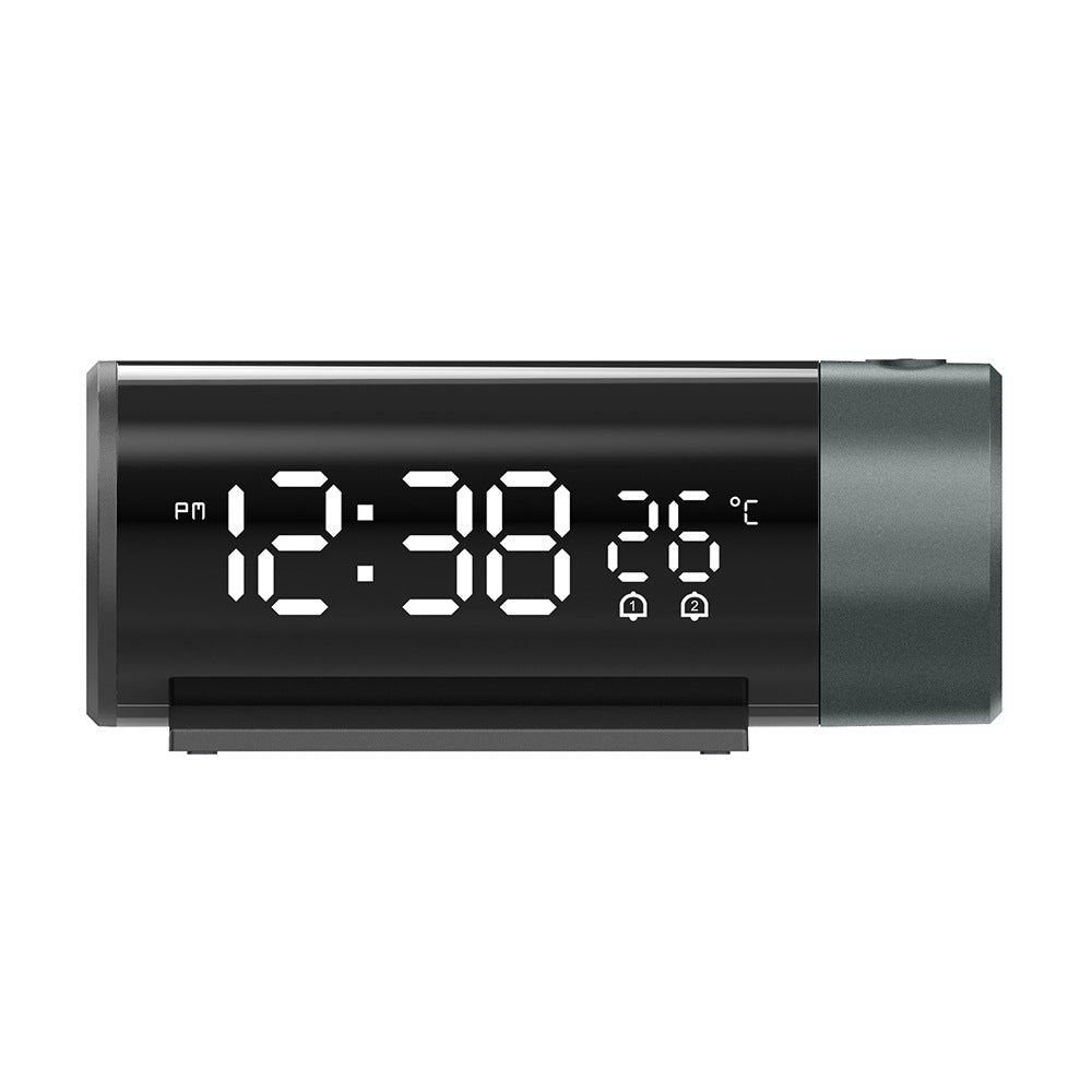 USB Charging Electronic Projection Dual Alarm Clock