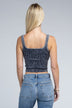 2-Way Neckline Washed Ribbed Cropped Tank Top - Minihomy