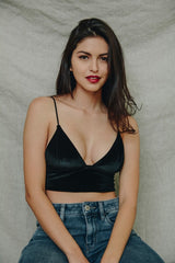 Luxurious Velvet Longline Bralette - Soft & Comfortable Wireless Bra - Minihomy