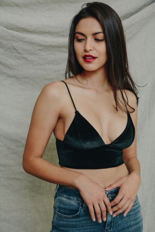 Luxurious Velvet Longline Bralette - Soft & Comfortable Wireless Bra - Minihomy