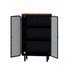 Modern Two-Door Glass Cabinet with 3-Tier Storage - Entryway, Living Room, Home Office, Dining Room - Minihomy